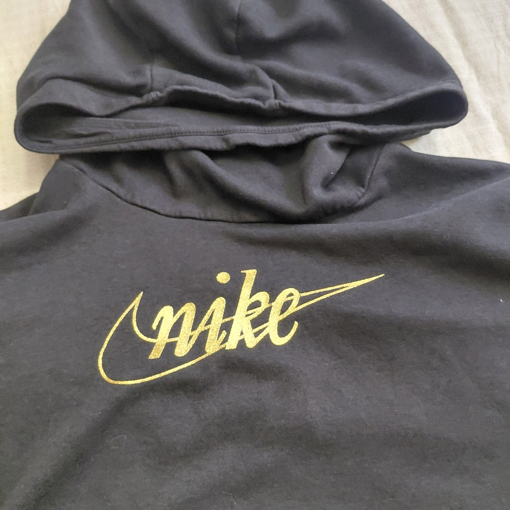 Nike Black Hoodie with Gold Logo